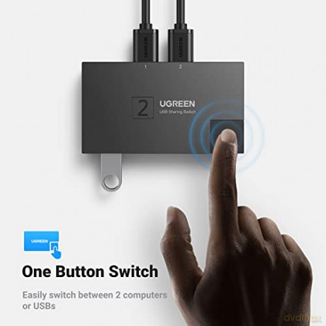 Switch przełącznik dwukierunkowy USB 3.0 Ugreen CM618 - czarny