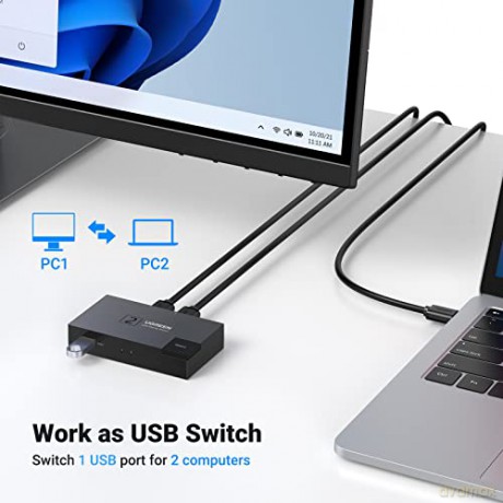 Switch przełącznik dwukierunkowy USB 3.0 Ugreen CM618 - czarny