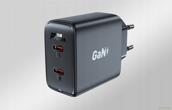 Szybka ładowarka sieciowa GaN 35W PD 2x USB C Acefast A49 - czarna