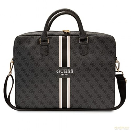 Torba Guess 4G Printed Stripes na laptopa 16" - czarna