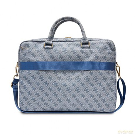 Torba Guess 4G Printed Stripes na laptopa 16" - niebieska
