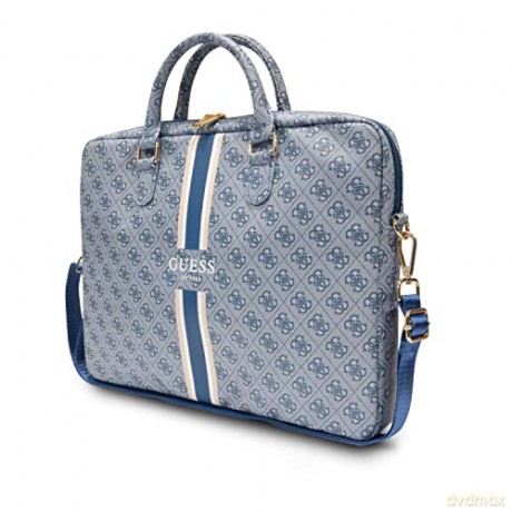 Torba Guess 4G Printed Stripes na laptopa 16" - niebieska