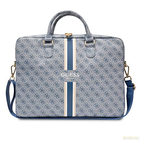 Torba Guess 4G Printed Stripes na laptopa 16" - niebieska