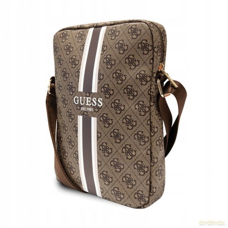 Torba Guess 4G Stripes na tablet 10" - brązowa