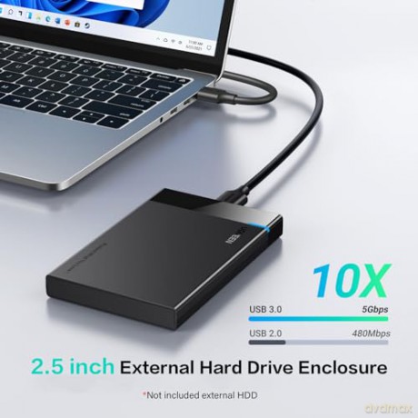 Ugreen adapter obudowa kieszeń na dysk SATA 2.5'' 5TB USB 3.0 czarny (US221)