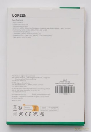 Ugreen adapter obudowa kieszeń na dysk SATA 2.5'' 5TB USB 3.0 czarny (US221)