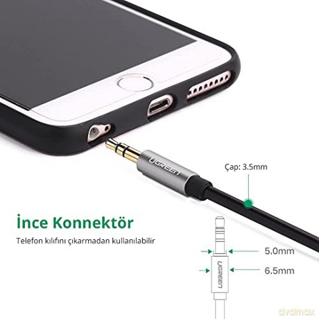 Ugreen kabel przewód audio AUX mini jack 3,5mm 1m czarny (AV119)