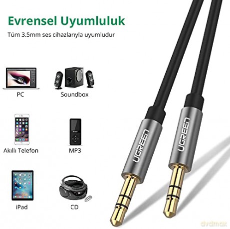 Ugreen kabel przewód audio AUX mini jack 3,5mm 1m czarny (AV119)