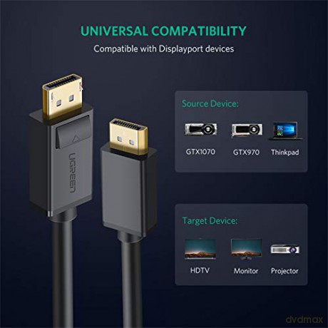 Ugreen kabel przewód DisplayPort - DisplayPort 3m czarny (DP102)