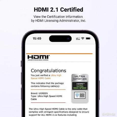 Ugreen kabel przewód HDMI 2.1 8K 60Hz 48Gb/s 3m szary (HD135)