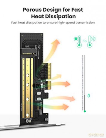 Ugreen karta rozszerzeń adapter dysku M.2 NVMe SATA (M, M+B key) PCIe 3.0 x4 32Gbps (CM302)