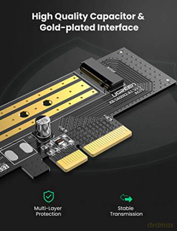 Ugreen karta rozszerzeń adapter dysku M.2 NVMe SATA (M, M+B key) PCIe 3.0 x4 32Gbps (CM302)