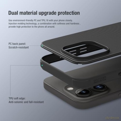 Wzmocnione etui do iPhone 15 Pro Max Nillkin Super Frosted Shield Pro - czarne