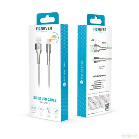 Forever kabel Sleek USB - Lightning 1,0 m 2,4A biały