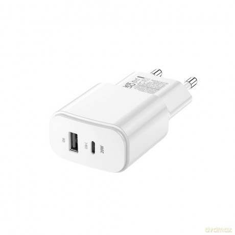 Forever ładowarka sieciowa PD QC TC-01-20AC 1x USB-C 1x USB 20W biała