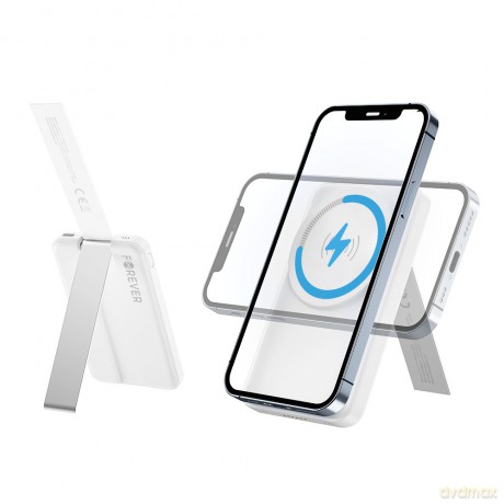 Forever stacja ładująca bezprzewodowa magnetyczna z power bankiem MACS-100 biała 5w1