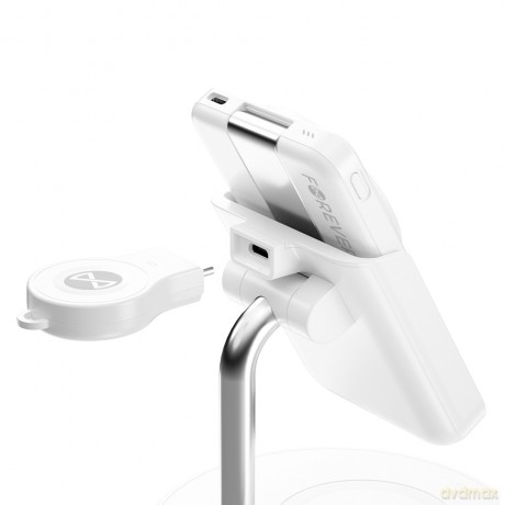 Forever stacja ładująca bezprzewodowa magnetyczna z power bankiem MACS-100 biała 5w1