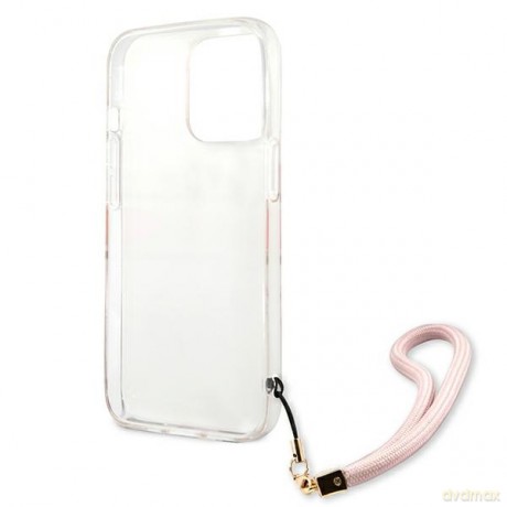 Guess nakładka do iPhone 13 Pro Max 6,7'' GUHCP13XKMABPI różowa HC PC/TPU Marble Strap