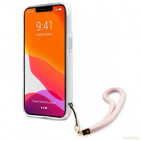 Guess nakładka do iPhone 13 Pro Max 6,7'' GUHCP13XKMABPI różowa HC PC/TPU Marble Strap