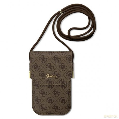 Guess torebka na telefon GUOWBP4SNSW brązowa Wallet 4G Cord Script