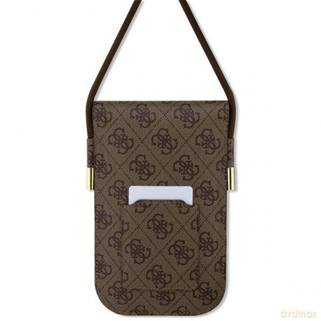 Guess torebka na telefon GUOWBP4SNSW brązowa Wallet 4G Cord Script