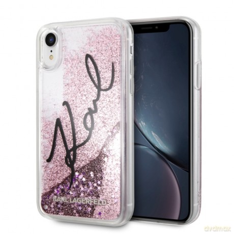 Karl Lagerfeld iPhone 7/ iPhone 8 KLHCI8KSIGPI różowy hard case Signature Liquid Glitter Sequins