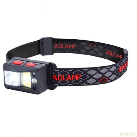 Latarka czołowa LED XPG 4W + COB 2W + RGB 1W, czujnik ruchu, 1200mAh, ładowanie USB