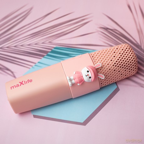 Maxlife mikrofon z głośnikiem Bluetooth Animal MXBM-500 różowy