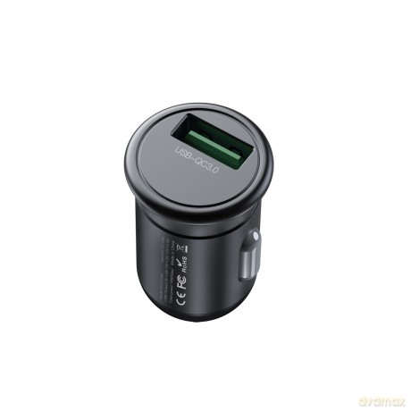 XO ładowarka samochodowa CC46 QC 3.0 18W 1x USB szara + kabel USB-C
