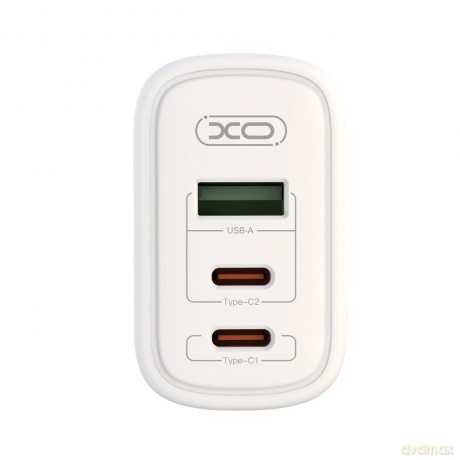 XO ładowarka sieciowa CE04 PD 65W 2x USB-C 1x USB biała