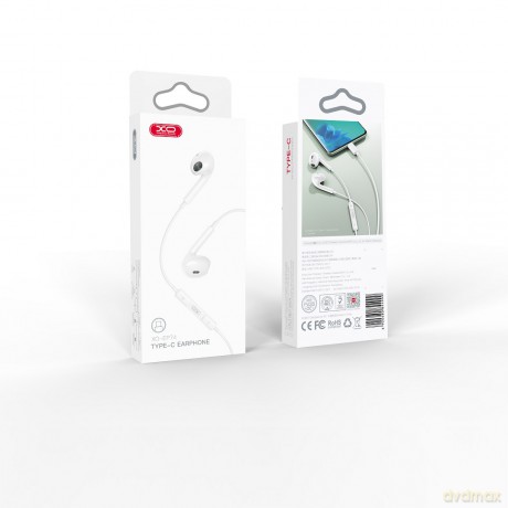 XO słuchawki przewodowe EP74 USB-C dokanałowe biała