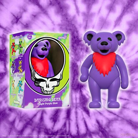 Grateful Dead: Grateful Dead - Dancing Bear Glow (Haight Purple) Reaction Figure