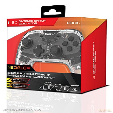 Bionik: Bionik Nintendo Switch Neoglow Wireless Rgb Controller