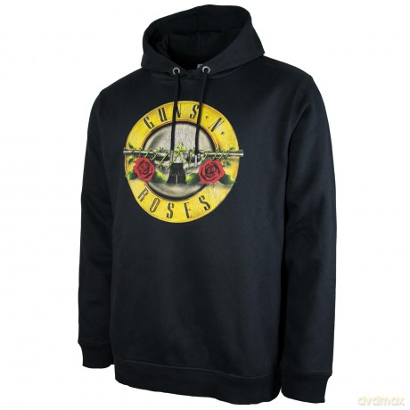 Guns N Roses: Guns N Roses Drum Amplified Vintage Black Medium Hoodie Sweatshirt