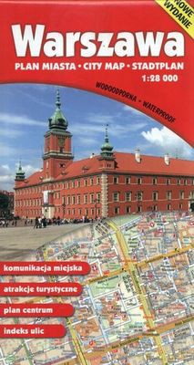 Warszawa. Plan miasta 1:28 000. Mapa wodoodporna [KSIĄŻKA]