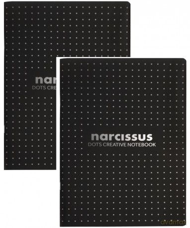 Zeszyt A4 48k kropki Narcissus czarny 2 sztuki