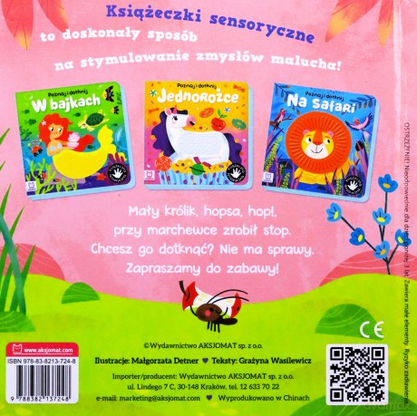 Zwierzątka. Poznaj i dotknij. Książeczka sensoryczna - Grażyna Wasilewicz [KSIĄŻKA]
