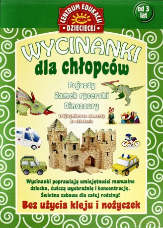 Wycinanki dla chłopców. Pojazdy Zamek rycerski Dinozaury [KSIĄŻKA]