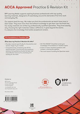 Fia Foundations In Taxation Ftx Fa2022 - Bpp Learning Media [KSIĄŻKA]