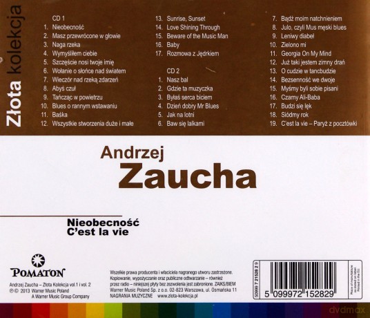 Andrzej Zaucha: Złota Kolekcja Vol. 1 & Vol. 2 [2CD]