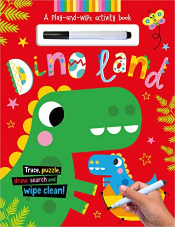 Dino Land Play-And-Wipe Activity Book - Make Believe Ideas [KSIĄŻKA]