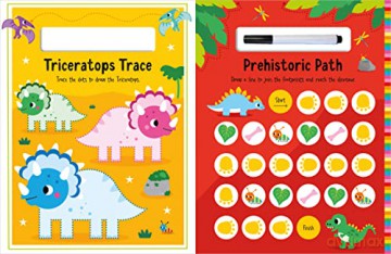 Dino Land Play-And-Wipe Activity Book - Make Believe Ideas [KSIĄŻKA]