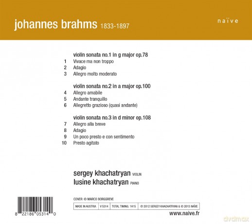 Sergey Khachatryan: Brahms Sonatas (digipack) [CD]