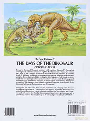 Days Of The Dinosaur Colouring Book - Matthew Kalmenoff [KSIĄŻKA]