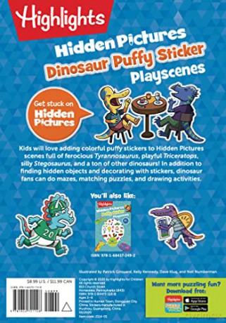 Dinosaur Puffy Sticker Playscenes - Highlights [KSIĄŻKA]