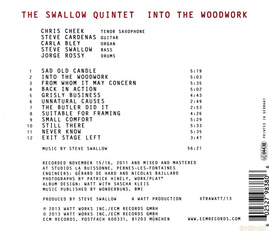 Steve Quintet Swallow: Into The Woodwork [CD]