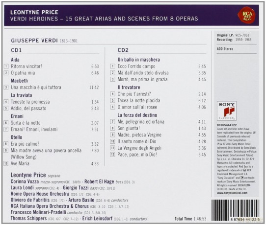 Leontyne Price: Verdi Heroines: 15 Great Arias And Scenes From 8 Operas [2CD]