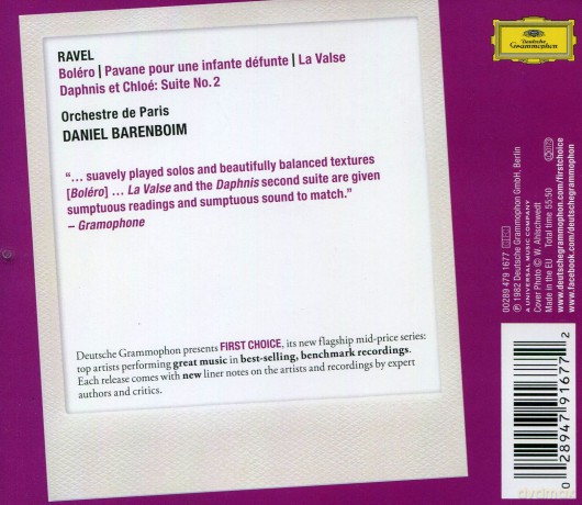 Daniel Barenboim: Ravel Bolero (First Choice) [CD]