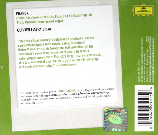 Olivier Latry: In Spiritum (First Choice) [CD]