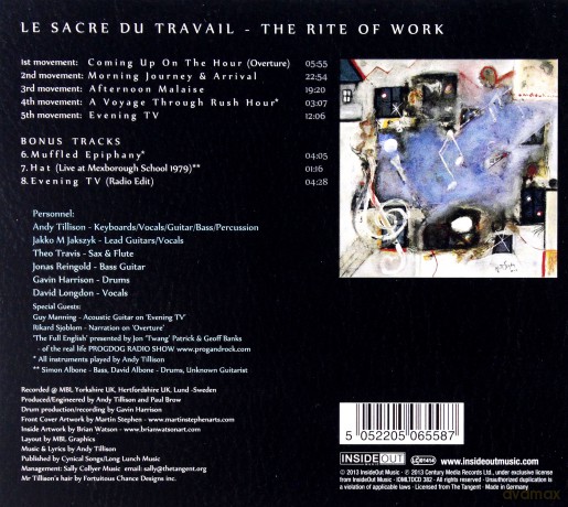 The Tangent: Le Sacre Du Travail (The Rite Of Work) (digipack) [CD]